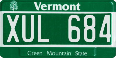 VT license plate XUL684