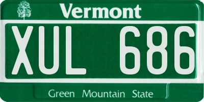 VT license plate XUL686