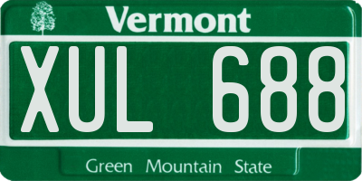 VT license plate XUL688