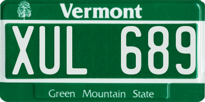 VT license plate XUL689