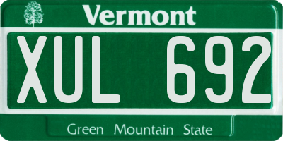 VT license plate XUL692