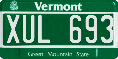 VT license plate XUL693