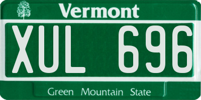 VT license plate XUL696