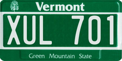 VT license plate XUL701