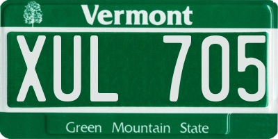 VT license plate XUL705