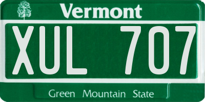 VT license plate XUL707