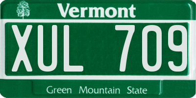 VT license plate XUL709