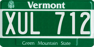 VT license plate XUL712