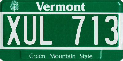 VT license plate XUL713