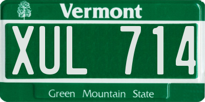 VT license plate XUL714