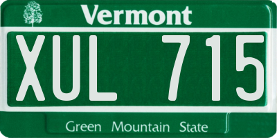 VT license plate XUL715