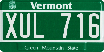 VT license plate XUL716