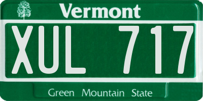 VT license plate XUL717