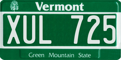 VT license plate XUL725