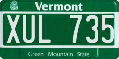 VT license plate XUL735