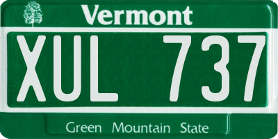 VT license plate XUL737