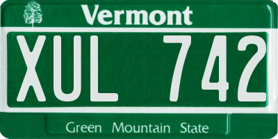 VT license plate XUL742