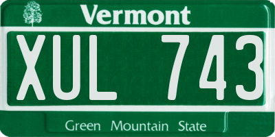 VT license plate XUL743