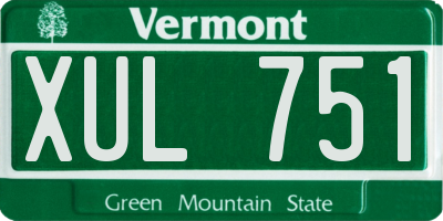 VT license plate XUL751