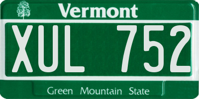 VT license plate XUL752