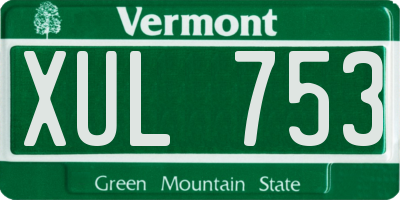VT license plate XUL753
