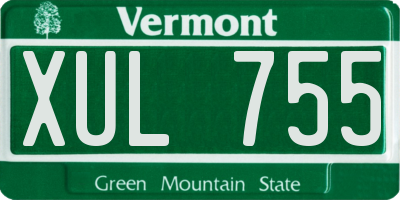 VT license plate XUL755