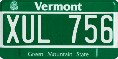 VT license plate XUL756