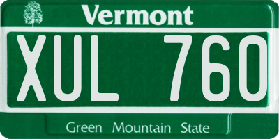 VT license plate XUL760