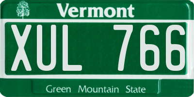 VT license plate XUL766