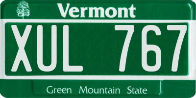 VT license plate XUL767