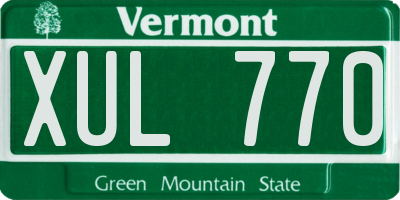 VT license plate XUL770