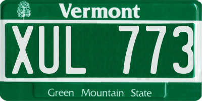 VT license plate XUL773