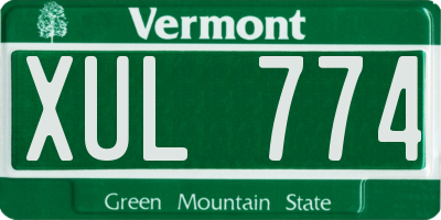 VT license plate XUL774