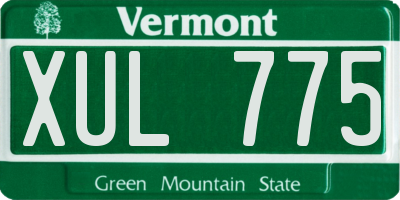 VT license plate XUL775