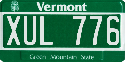 VT license plate XUL776