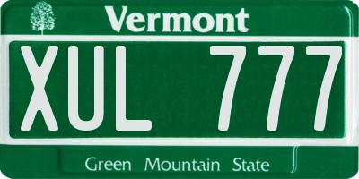 VT license plate XUL777