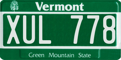 VT license plate XUL778