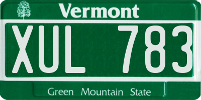 VT license plate XUL783