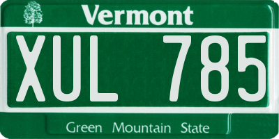 VT license plate XUL785