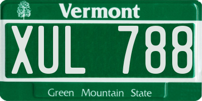 VT license plate XUL788