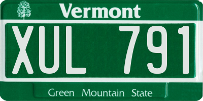 VT license plate XUL791