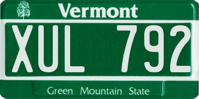 VT license plate XUL792