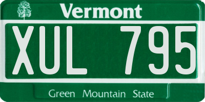 VT license plate XUL795