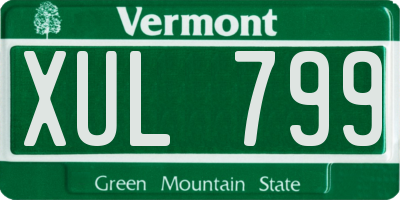 VT license plate XUL799