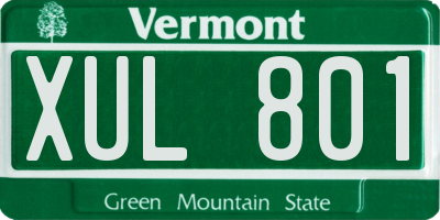 VT license plate XUL801