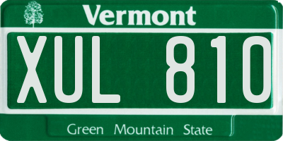 VT license plate XUL810