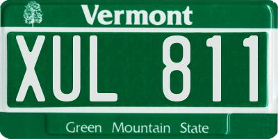VT license plate XUL811