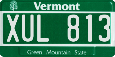 VT license plate XUL813