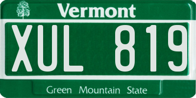 VT license plate XUL819