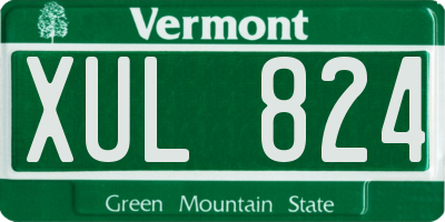 VT license plate XUL824
